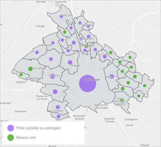 Summarize cycling network within townships.